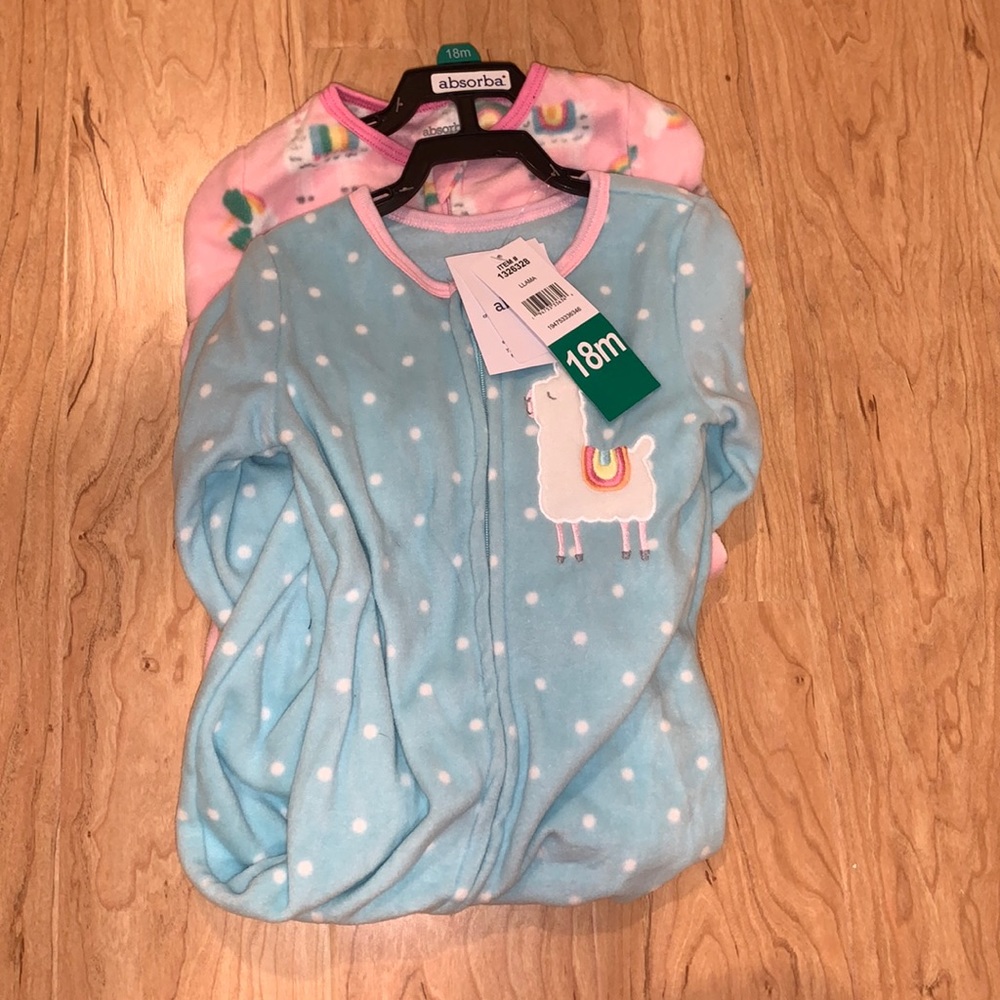 18m llama fleece pjs - set of 2 - NWT
